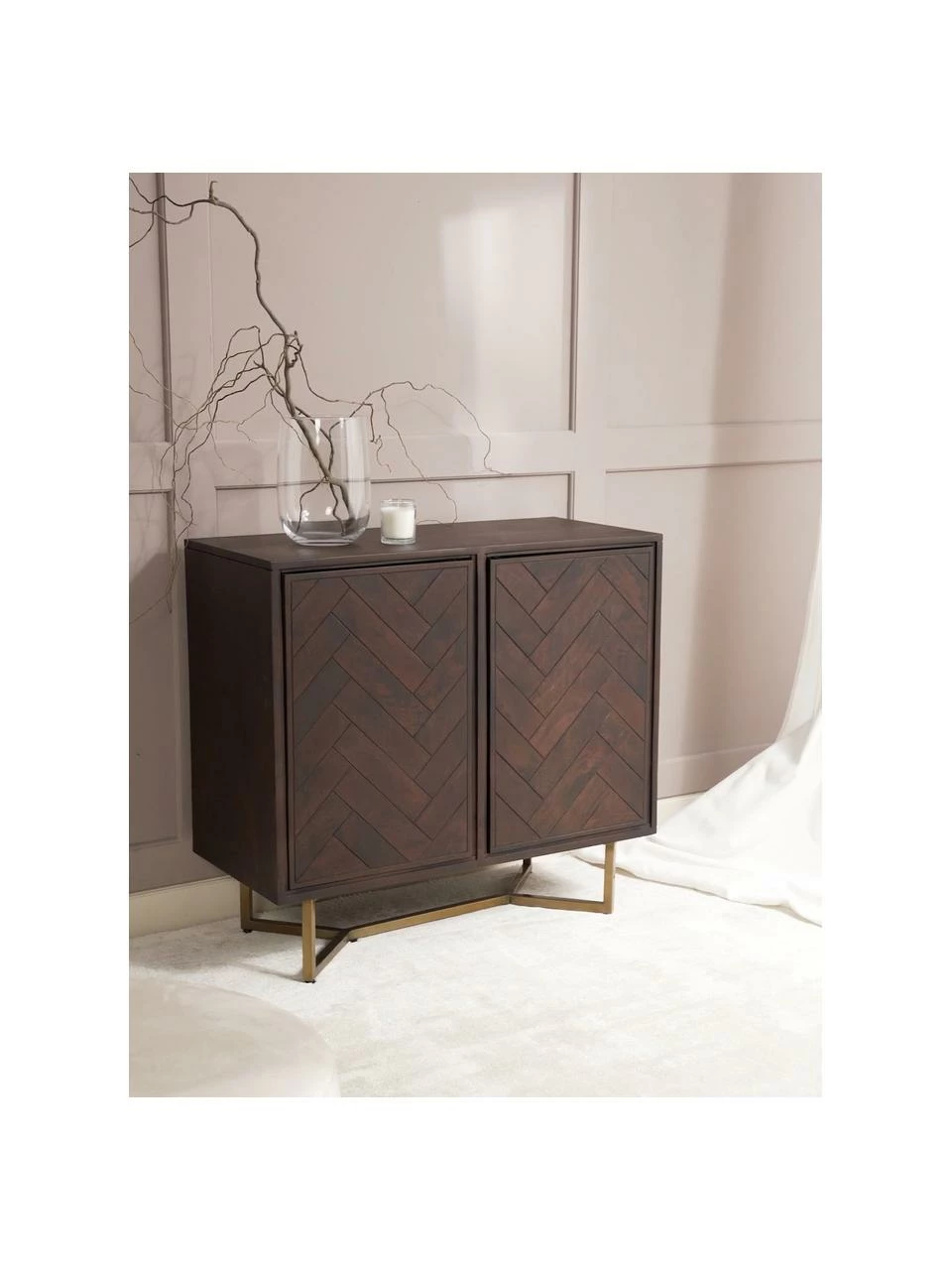 Westwing Collection Enfilade bois massif motif chevrons Luca, larg. 90 x haut. 83 cm 4 Westwing Collection Enfilade bois massif motif chevrons Luca, larg. 90 x haut. 83 cm – Image 2