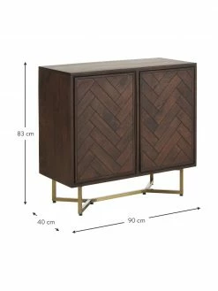 Westwing Collection Enfilade bois massif motif chevrons Luca, larg. 90 x haut. 83 cm 10 Westwing Collection Enfilade bois massif motif chevrons Luca, larg. 90 x haut. 83 cm -Salle à manger Soldes Enfilade bois massif motif chevrons Luca 2