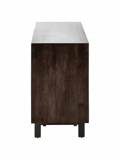 Westwing Collection Enfilade bois massif portes ornés Karl, larg. 165 x haut. 61 cm -Salle à manger Soldes Enfilade bois massif portes ornes Karl 4