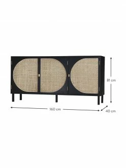 HKliving Enfilade en cannage artisanal Lizzie, larg. 160 x haut. 81 cm -Salle à manger Soldes Enfilade en cannage artisanal Lizzie 2