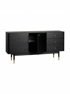Rowico Enfilade noire Fenwood, larg. 160 x haut. 79 cm -Salle à manger Soldes Enfilade noire Fenwood 4
