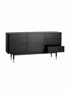 Rowico Enfilade noire Fenwood, larg. 160 x haut. 79 cm -Salle à manger Soldes Enfilade noire Fenwood 5
