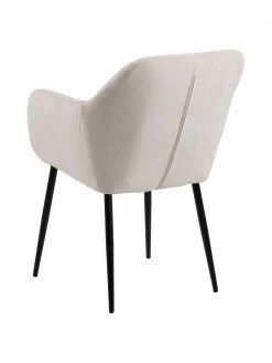 Fauteuil beige pieds en métal Emilia, larg. 57 x prof. 59 cm -Salle à manger Soldes Fauteuil beige pieds en metal Emilia 2