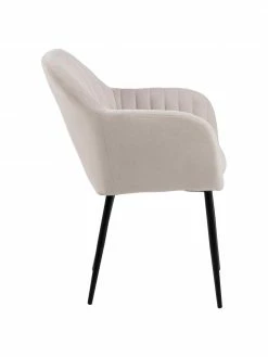 Fauteuil beige pieds en métal Emilia, larg. 57 x prof. 59 cm -Salle à manger Soldes Fauteuil beige pieds en metal Emilia 3