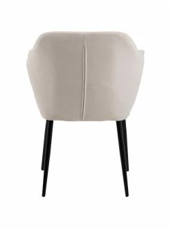 Fauteuil beige pieds en métal Emilia, larg. 57 x prof. 59 cm -Salle à manger Soldes Fauteuil beige pieds en metal Emilia 5