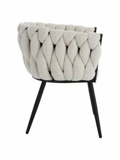 Fauteuil en tissu bouclé blanc Molto, larg. 63 x prof. 52 cm -Salle à manger Soldes Fauteuil en tissu boucle blanc Molto 4