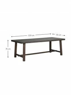 Rowico Grande table en bois massif Brooklyn, 220 x 95 cm, larg. 220 x prof. 95 cm -Salle à manger Soldes Grande table en bois massif Brooklyn 220 x 95 cm 2