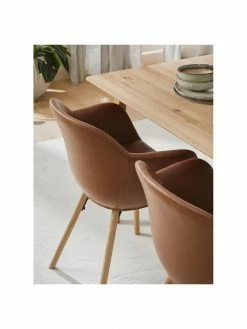 Westwing Collection Petite chaise à accoudoirs cuir synthétique avec pieds en bois Fiji, larg. 59 x haut. 84 cm -Salle à manger Soldes Petite chaise a accoudoirs cuir synthetique avec pieds en bois Fiji 2