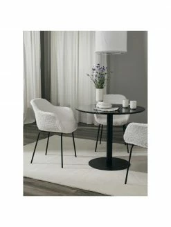 Westwing Collection Petite chaise à accoudoirs tissu peluche avec pieds en métal Fiji, larg. 58 x haut. 81 cm 9 Westwing Collection Petite chaise à accoudoirs tissu peluche avec pieds en métal Fiji, larg. 58 x haut. 81 cm -Salle à manger Soldes Petite chaise a accoudoirs tissu peluche avec pieds en metal Fiji 1