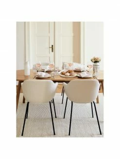 Westwing Collection Petite chaise scandinave blanc crème Fiji, larg. 58 x prof. 56 cm -Salle à manger Soldes Petite chaise scandinave blanc creme Fiji 2