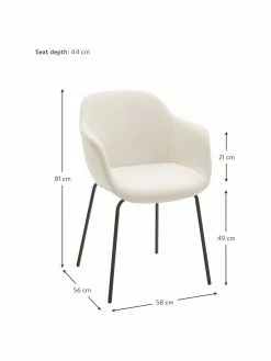 Westwing Collection Petite chaise scandinave blanc crème Fiji, larg. 58 x prof. 56 cm -Salle à manger Soldes Petite chaise scandinave blanc creme Fiji 3