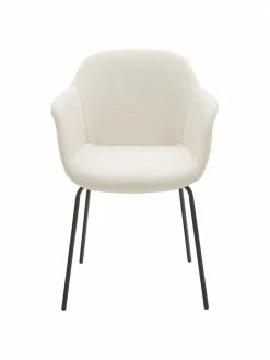 Westwing Collection Petite chaise scandinave blanc crème Fiji, larg. 58 x prof. 56 cm -Salle à manger Soldes Petite chaise scandinave blanc creme Fiji 4