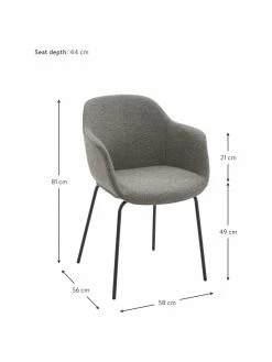 Westwing Collection Petite chaise scandinave gris fonc&eacute; Fiji, larg. 58 x prof. 56 cm -Salle à manger Soldes Petite chaise scandinave gris fonce Fiji 2