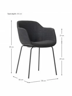 Westwing Collection Petite chaise scandinave noire Fiji, larg. 58 x prof. 56 cm 10 Westwing Collection Petite chaise scandinave noire Fiji, larg. 58 x prof. 56 cm -Salle à manger Soldes Petite chaise scandinave noire Fiji 2