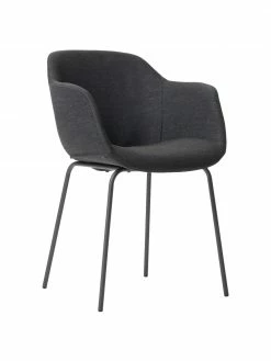 Westwing Collection Petite chaise scandinave noire Fiji, larg. 58 x prof. 56 cm