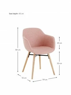Westwing Collection Petite chaise scandinave rose Fiji, larg. 59 x prof. 55 cm -Salle à manger Soldes Petite chaise scandinave rose Fiji 2
