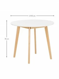 Petite table ronde scandinave Raven, Ø 90 cm, Ø 90 x haut. 76 cm -Salle à manger Soldes Petite table ronde scandinave Raven O 90 cm 3