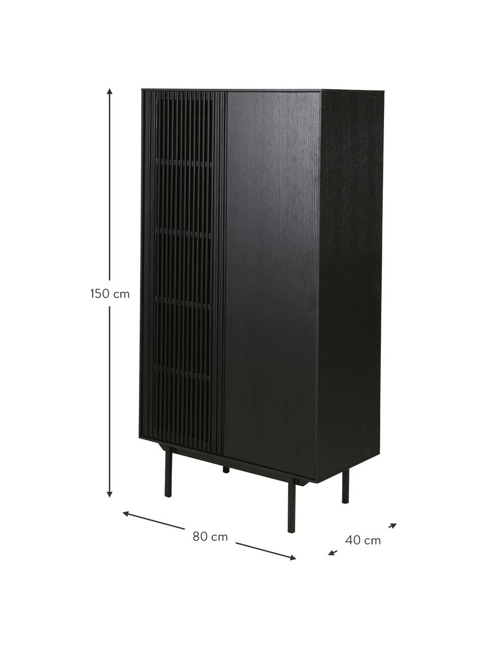 Rangement à façade nervurée Mojo, larg. 80 x haut. 150 cm 5 Rangement à façade nervurée Mojo, larg. 80 x haut. 150 cm – Image 3