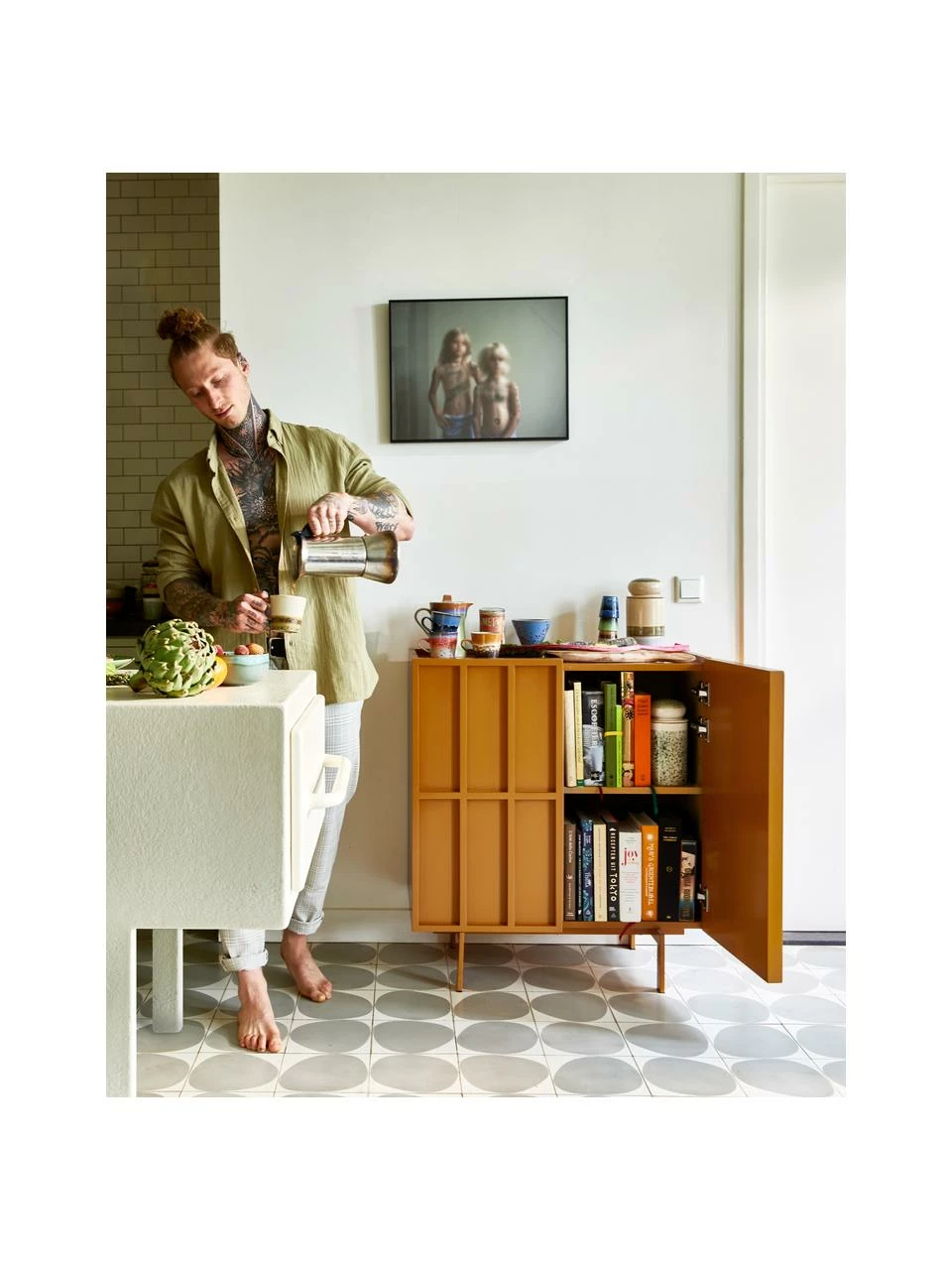 HKliving Rangement orange Pebble, larg. 80 x haut. 89 cm 4 HKliving Rangement orange Pebble, larg. 80 x haut. 89 cm – Image 2