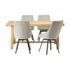 Rowico Table Brooklyn avec chaises pivotantes beige Alison, 5 élém., Lot de différentes tailles -Salle à manger Soldes Table Brooklyn avec chaises pivotantes beige Alison 5 elem