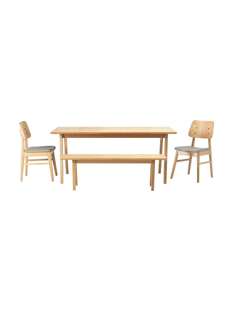 Rowico Table Melfort avec banc et chaises Nagano, 4 élém., Lot de différentes tailles 3 Rowico Table Melfort avec banc et chaises Nagano, 4 élém., Lot de différentes tailles