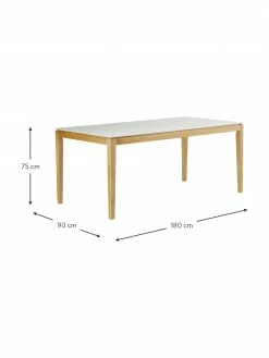 Westwing Collection Table à manger aspect marbre Jackson, 180 x 90 cm, larg. 180 x prof. 90 cm -Salle à manger Soldes Table a manger aspect marbre Jackson 180 x 90 cm 3