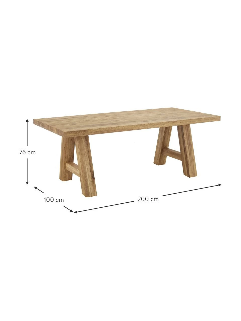 Westwing Collection Table à manger bois de chêne massif Ashton, différente tailles, larg. 200 x prof. 100 cm 6 Westwing Collection Table à manger bois de chêne massif Ashton, différente tailles, larg. 200 x prof. 100 cm – Image 4