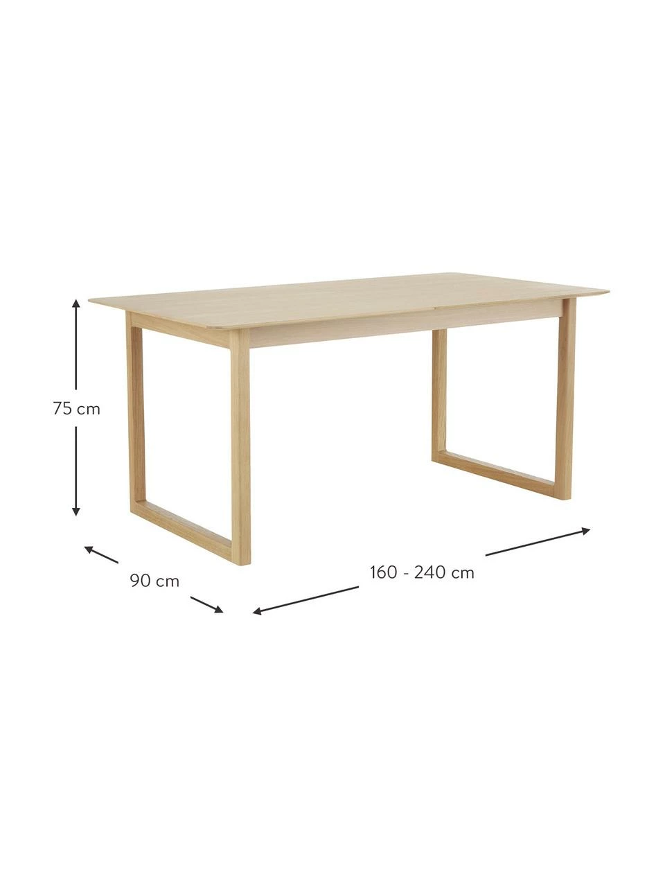 Westwing Collection Table à manger extensible en bois Calla, larg. de 160 à 230 x prof. 90 cm 6 Westwing Collection Table à manger extensible en bois Calla, larg. de 160 à 230 x prof. 90 cm – Image 4