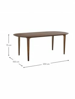 Westwing Collection Table à manger ovale bois de manguier massif Archie, 200 x 100, larg. 200 x prof. 100 cm -Salle à manger Soldes Table a manger ovale bois de manguier massif Archie 200 x 100 3