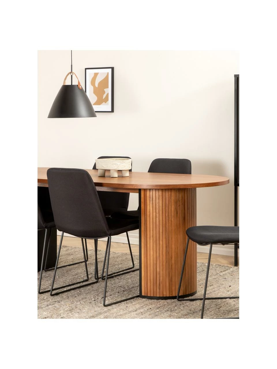 Table à manger ovale teinte noyer Bianca, 200 x 90 cm, larg. 200 x prof. 90 cmDisponibilité limitée 4 Table à manger ovale teinte noyer Bianca, 200 x 90 cm, larg. 200 x prof. 90 cmDisponibilité limitée – Image 2