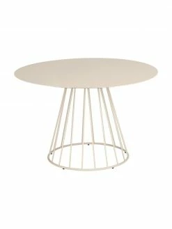 Table à manger ronde beige en métal Maggie, Ø 120 cm, Ø 120 x haut. 75 cmSeulement 1 produit disponible