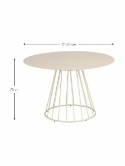 Table à manger ronde beige en métal Maggie, Ø 120 cm, Ø 120 x haut. 75 cmSeulement 1 produit disponible -Salle à manger Soldes Table a manger ronde beige en metal Maggie O 120 cm 3