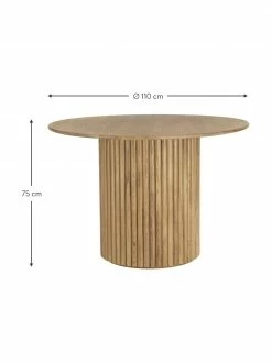 Table à manger ronde bois Janina, Ø 110 cm, Ø 110 x haut. 75 cmDisponibilité limitée -Salle à manger Soldes Table a manger ronde bois Janina O 110 cm 2