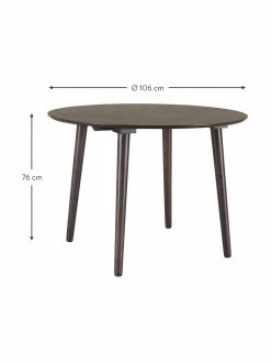 Table à manger ronde bois Jolina, Ø 106 cm, Ø 106 x haut. 76 cm -Salle à manger Soldes Table a manger ronde bois Jolina O 106 cm 2