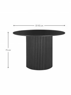 Table à manger ronde bois noir Janina, Ø 110 cm, Ø 110 x haut. 75 cmSeulement 1 produit disponible -Salle à manger Soldes Table a manger ronde bois noir Janina O 110 cm 2
