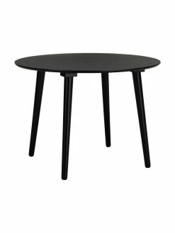Table à manger ronde bois noir Jolina, Ø 106 cm, Ø 106 x haut. 76 cm