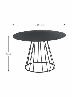 Table à manger ronde noire en métal Maggie, Ø 120 cm, Ø 120 x haut. 75 cm -Salle à manger Soldes Table a manger ronde noire en metal Maggie O 120 cm 2