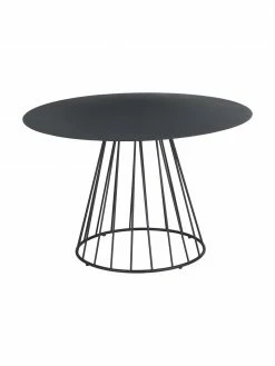 Table à manger ronde noire en métal Maggie, Ø 120 cm, Ø 120 x haut. 75 cm
