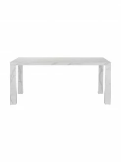 Westwing Collection Table blanche aspect marbre Carl, 180 x 90 cm, larg. 180 x prof. 90 cm -Salle à manger Soldes Table blanche aspect marbre Carl 180 x 90 cm 3
