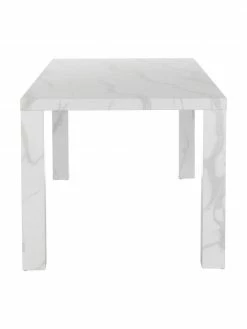 Westwing Collection Table blanche aspect marbre Carl, 180 x 90 cm, larg. 180 x prof. 90 cm -Salle à manger Soldes Table blanche aspect marbre Carl 180 x 90 cm 4