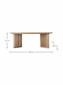 Table bois de chêne Okayama, 200 x 100 cm, larg. 200 x prof. 100 cmDisponibilité limitée -Salle à manger Soldes Table bois de chene Okayama 200 x 100 cm 2