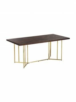 Westwing Collection Table bois de manguier style art déco Luca, différentes tailles, larg. 180 x prof. 90 cm