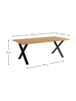 Table en bois massif Montpellier, 200 x 95 cm, larg. 200 x prof. 95 cmDisponibilité limitée -Salle à manger Soldes Table en bois massif Montpellier 200 x 95 cm 8