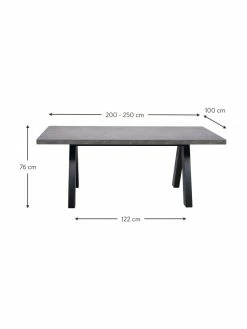 Table extensible aspect béton Apex, 200 - 250 x 100 cm, larg. de 200 à 250 x prof. 100 cm -Salle à manger Soldes Table extensible aspect beton Apex 200 250 x 100 cm 3