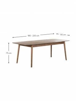 Table extensible bois Montreux, 180 - 220 x 90 cm, larg. de 180 à 220 x prof. 90 cm -Salle à manger Soldes Table extensible bois Montreux 180 220 x 90 cm 3