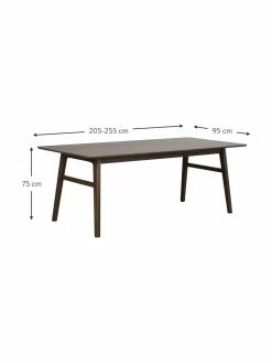 Rowico Table extensible bois de chêne Nagano, 205 - 255 x 95 cm, larg. 205 x prof. 95 cm -Salle à manger Soldes Table extensible bois de chene Nagano 205 255 x 95 cm 2