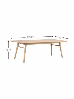 Rowico Table extensible bois de chêne Nevis, 220 - 265 x 90 cm, larg. 220 x prof. 90 cm -Salle à manger Soldes Table extensible bois de chene Nevis 220 265 x 90 cm 2