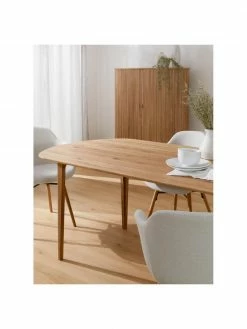 Westwing Collection Table ovale bois de chêne massif Archie, 200 x 100 cm, larg. 200 x prof. 100 cm -Salle à manger Soldes Table ovale bois de chene massif Archie 200 x 100 cm 2