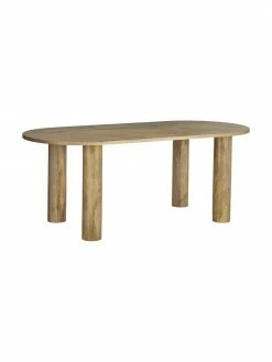 Table ovale bois de manguier massif Grow, 200 x 90 cm, larg. 200 x prof. 90 cm