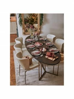 Westwing Collection Table ovale bois de manguier style art déco Luca, différentes tailles, larg. 240 x prof. 100 cm -Salle à manger Soldes Table ovale bois de manguier style art deco Luca differentes tailles 2